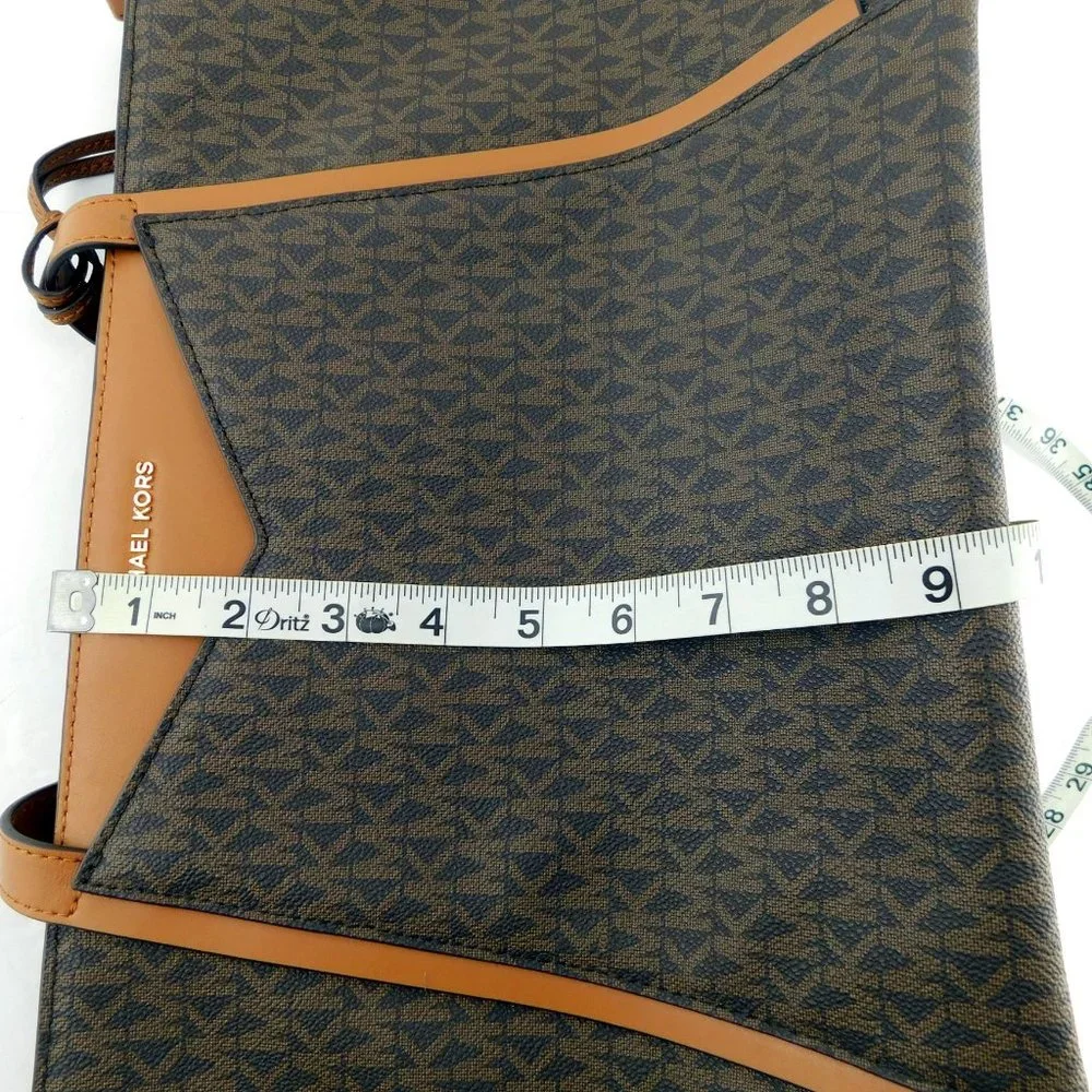 MICHAEL KORS Signature MK Logo Brown Shopper Tote Shoulder Bag